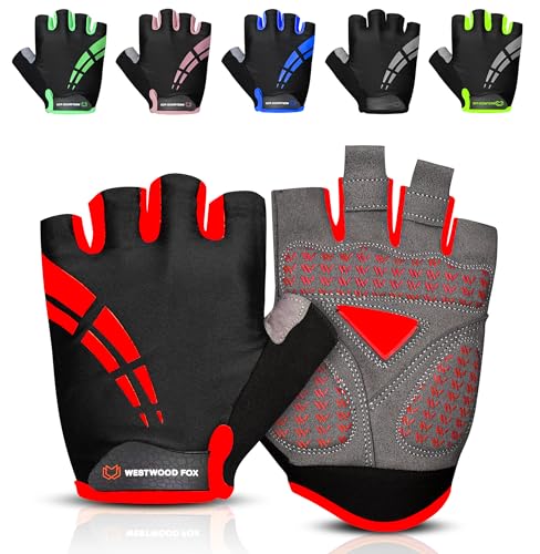 WESTWOOD FOX Fahrradhandschuhe für Herren und Damen Halbfinger-Gel-gepolsterte rutschfeste Mountainbike-Handschuhe atmungsaktive Stoßdämpfung griffige Handfläche WESTWOOD FOX Fahrradhandschuhe für Herren und Damen Halbfinger-Gel-gepolsterte rutschfeste Mountainbike-Handschuhe atmungsaktive Stoßdämpfung griffige Handfläche von WESTWOOD FOX