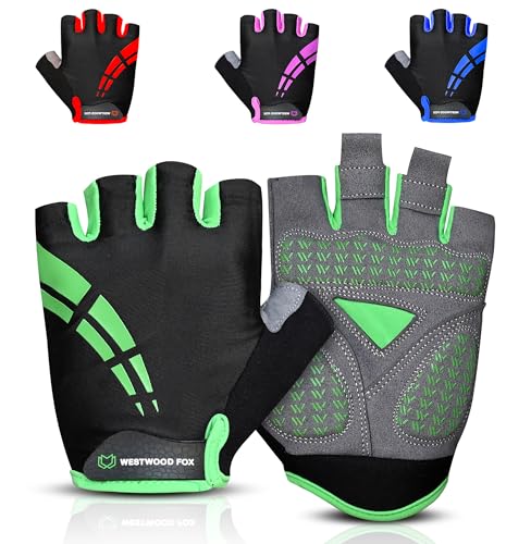 WESTWOOD FOX Fahrradhandschuhe für Herren und Damen Halbfinger-Gel-gepolsterte rutschfeste Mountainbike-Handschuhe atmungsaktive Stoßdämpfung griffige Handfläche WESTWOOD FOX Fahrradhandschuhe für Herren und Damen Halbfinger-Gel-gepolsterte rutschfeste Mountainbike-Handschuhe atmungsaktive Stoßdämpfung griffige Handfläche von WESTWOOD FOX