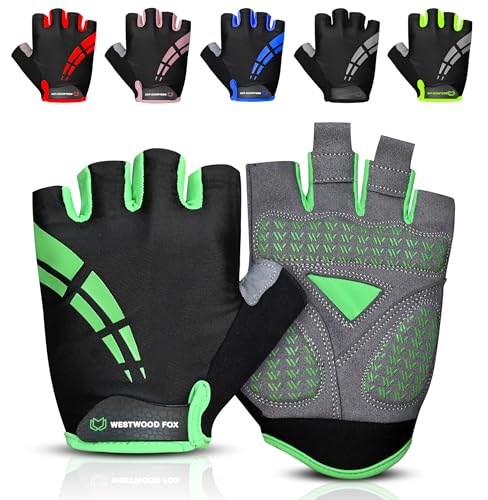 WESTWOOD FOX Fahrradhandschuhe für Herren und Damen Halbfinger-Gel-gepolsterte rutschfeste Mountainbike-Handschuhe atmungsaktive Stoßdämpfung griffige Handfläche Fahrrad-Sommerhandschuhe WESTWOOD FOX Fahrradhandschuhe für Herren und Damen Halbfinger-Gel-gepolsterte rutschfeste Mountainbike-Handschuhe atmungsaktive Stoßdämpfung griffige Handfläche Fahrrad-Sommerhandschuhe von WESTWOOD FOX