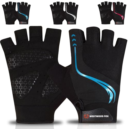 WESTWOOD FOX Fahrradhandschuhe für Herren und Damen, atmungsaktiv, Halbfinger, Mountainbike-Handschuhe mit rutschfester, stoßdämpfender, gepolsterter Handfläche, MTB, Rennrad, Fahrradhandschuhe für von WESTWOOD FOX