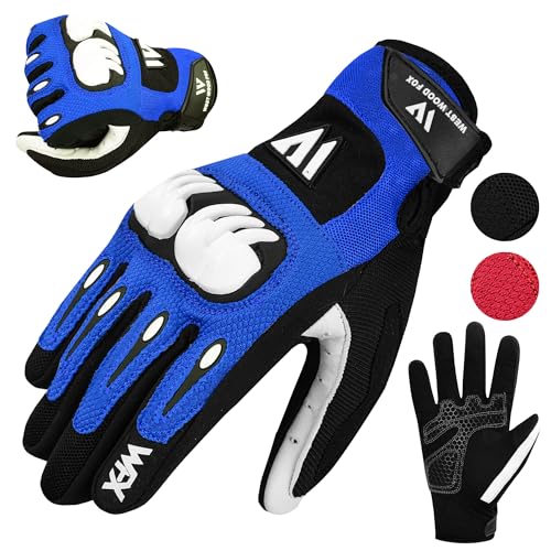 WESTWOOD FOX Motorradhandschuhe für Männer und Frauen,Atmungsaktiv, Touchscreen, Palm Pads Motorradhandschuhe für BMX,Radfahren, ATV,MTB Racing,Road Racing,Klettern,Wandern (BLAU, L) WESTWOOD FOX Motorradhandschuhe für Männer und Frauen,Atmungsaktiv, Touchscreen, Palm Pads Motorradhandschuhe für BMX,Radfahren, ATV,MTB Racing,Road Racing,Klettern,Wandern (BLAU, L) von WESTWOOD FOX