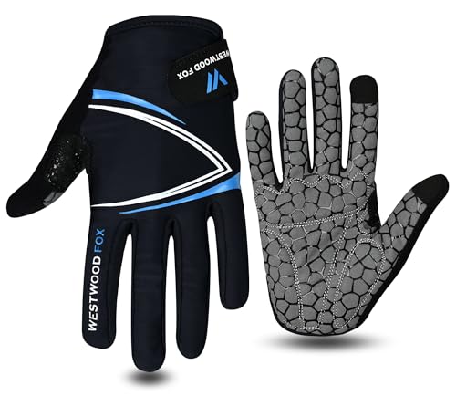 WESTWOOD FOX Vollfinger-Fahrradhandschuhe, gepolstert, rutschfester Touchscreen, stoßdämpfende Mountainbike-Handschuhe für Rennrad, MTB, Rennen, Radfahren und Sporthandschuhe für Männer und Frauen, WESTWOOD FOX Vollfinger-Fahrradhandschuhe, gepolstert, rutschfester Touchscreen, stoßdämpfende Mountainbike-Handschuhe für Rennrad, MTB, Rennen, Radfahren und Sporthandschuhe für Männer und Frauen, von WESTWOOD FOX