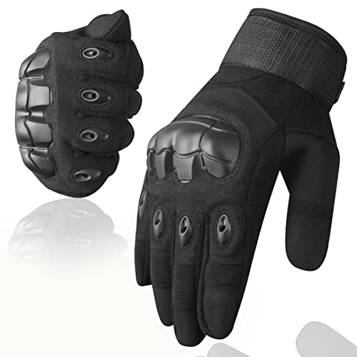 WESTWOOD FOX WFX Motorradhandschuhe Motorrad Herren Damen Vollfinger Touchscreen Mountainbike Handschuhe Premium Hartschale Rennrad MTB Reiten Rennrad Radfahren Wandern (Schwarz, XL) von WESTWOOD FOX