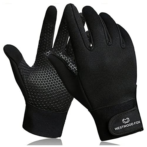 WESTWOOD FOX WFX Thermo-Handschuhe, Winter-Fahrradhandschuhe, Thinsulate-Touchscreen, leicht wasserdicht, rutschfest, winddicht, Herren-Handschuhe, Geschenke für Männer und Frauen (Schwarz, M) von WESTWOOD FOX