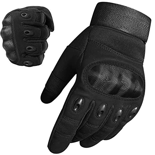 WFX Motorradhandschuhe für Damen und Herren, harter Knöchel, voller Finger, Touchscreen, Motorradhandschuhe für Fahrradfahren, Wandern, Camping (Schwarz, Größe S) von WESTWOOD FOX