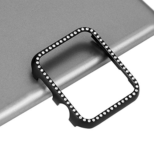 Kompatibel mit Apple Watch 40mm Schutzhülle Edelstahl, Glitzer Diamant Hülle Bumper Metall Gehäuse Stoßfest Bling Uhrengehäuse Kratzfest Kompatibel mit Apple Watch 40mm Series 4/5/6/SE, Schwarz Kompatibel mit Apple Watch 40mm Schutzhülle Edelstahl, Glitzer Diamant Hülle Bumper Metall Gehäuse Stoßfest Bling Uhrengehäuse Kratzfest Kompatibel mit Apple Watch 40mm Series 4/5/6/SE, Schwarz von WFCKPQF