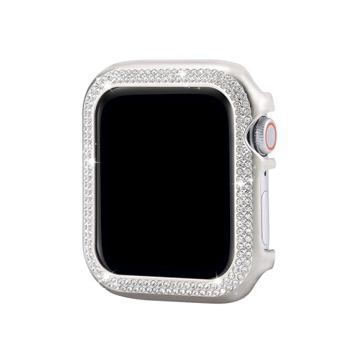 Schutz Hülle Kompatibel mit Apple Watch 6 40mm Glitzer, Edelstahl Bumper Gehäuse Metall Gehäuse Stoßdämpfende Glitzer Diamant Schutzhülle Kratzfest Kompatibel mit Apple Watch 40mm Series SE/6/5/4 von WFCKPQF