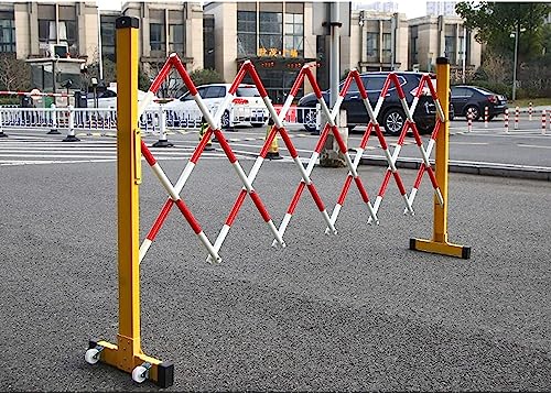 WFRUEDWC Einziehbarer Zaun, Fiberglas-isolierter Zaun, mobiler Absperrzaun für Menschenmengen- und Verkehrskontrolle (Rot, 1,2 x 5 m) von WFRUEDWC