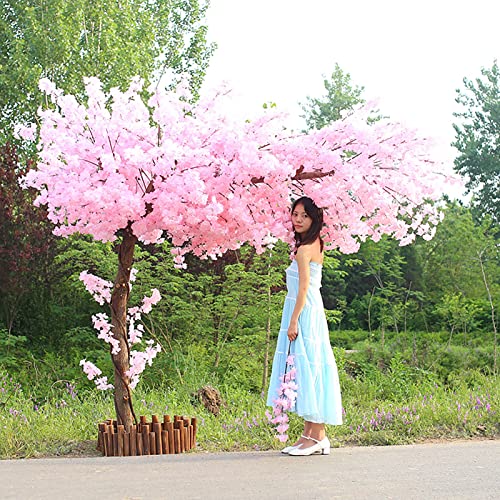 WFRUEDWC Künstliche Kirsch-/Pfirsichblütenbäume, mehrere Größen, Dekoration, Kirschblüte, rosa, künstliche Sakura-Blume, für drinnen und draußen, Zuhause, Büro, Party, rosa – 2 x 2 m Dekoration von WFRUEDWC