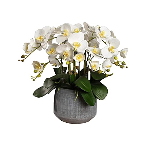 WFRUEDWC Kunstblumen-Set, Kunstblumen-Orchidee mit Vase, Bonsai, Phalaenopsis, Kunstpflanze mit Topf, Übertopf für Wohnzimmer, Tafelaufsätze, Arrangements, Dekoration, schöne Kunstblumen a (A) von WFRUEDWC