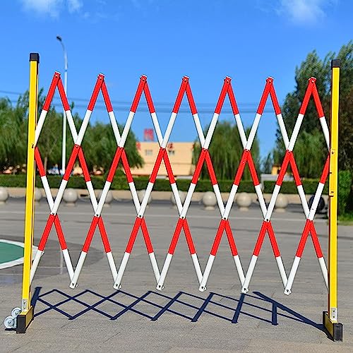 WFRUEDWC Mobile Barrikade, Zaun, zusammenklappbar, Barrikade, einziehbare Trennwand, Mengensteuerung, Halterung, Trennwand (rot, 1,2 x 3 m) von WFRUEDWC