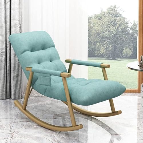 WFRUEDWC Schaukelstuhl gepolsterter Schaukelstuhl, Schaukelstuhl Home Single Recliner Casual Lounger Wohnzimmer Schlafzimmer Balkon Schaukelstuhl Sofa Lazy Chair von WFRUEDWC