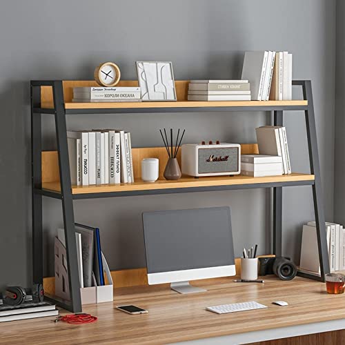 WFRUEDWC Schreibtisch-Regalständer – 2-stufiges industrielles Leiter-Desktop-Bücherregal, Desktop-Bücherregal-Organizer, Desktop-Bücherregal für Computertisch, multifunktionales freistehendes von WFRUEDWC