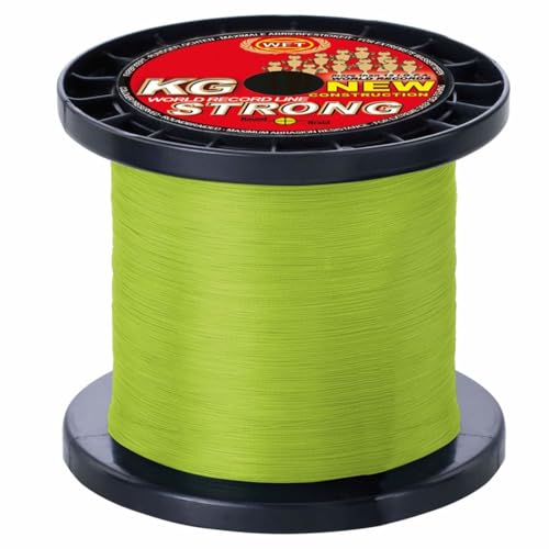 WFT 0,12mm 15kg Strong Chartreuse - 1000m geflochtene Angelschnur, Schnur zum Spinnfischen, Geflechtschnur von WFT