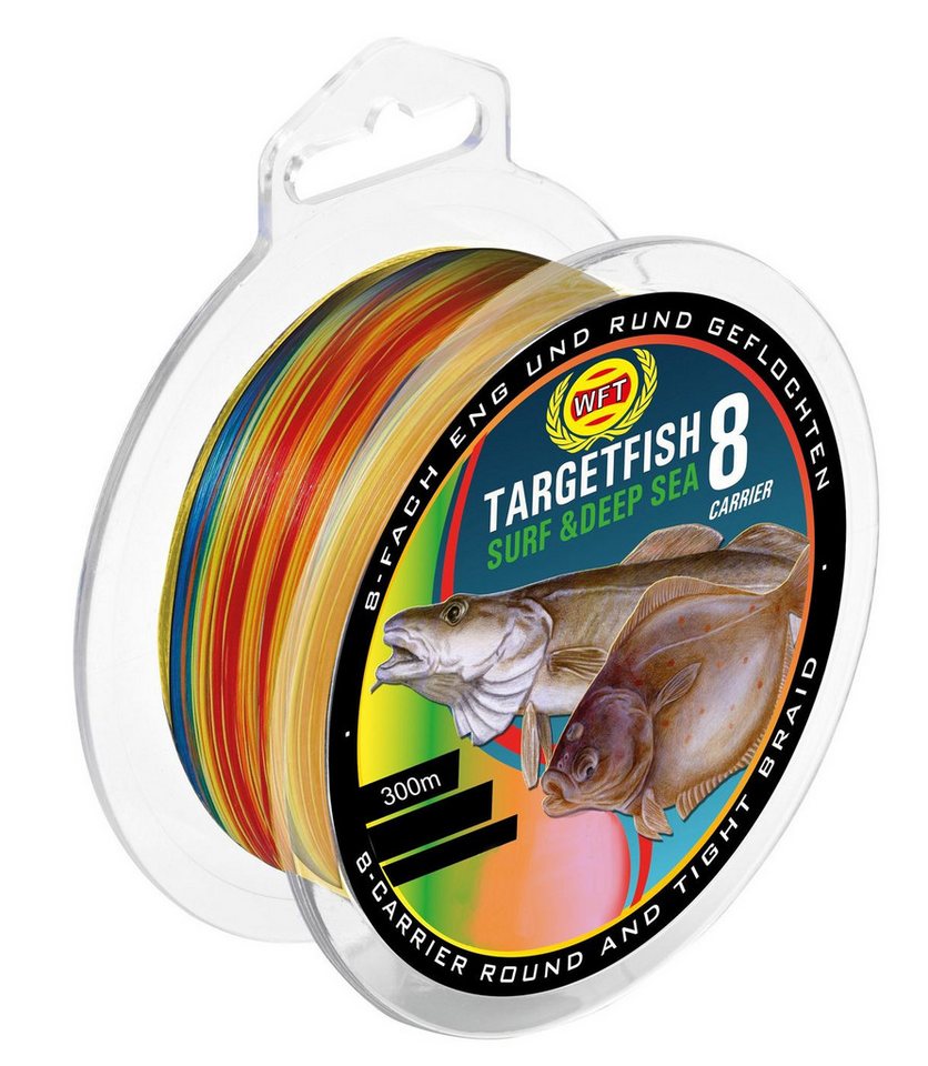 WFT Angelschnur WFT TF8 Surf Deep Sea Multicolor 300m - Meeresschnur, 0.2 mm Fadendurchmesser, (300-St) von WFT