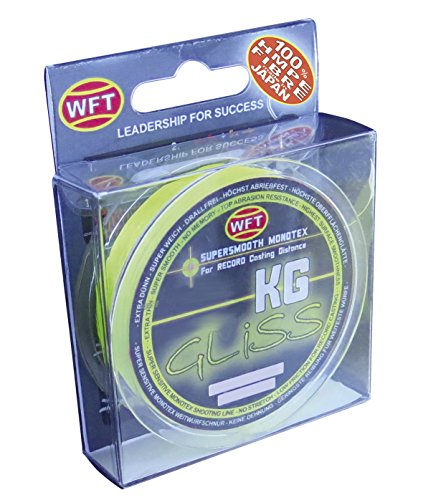 WFT Gliss KG Monotex Line 150m, geflochtene Schnur, Meeresschnur, Angelschnur, Geflechtschnur, Farbe:Gelb, Durchmesser/Tragkraft:0.25mm /19kg Tragkraft von WFT