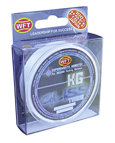 WFT Gliss KG Monotex Line 300m, geflochtene Schnur, Meeresschnur, Angelschnur, Geflechtschnur, Farbe:Transparent, Durchmesser/Tragkraft:0.18mm /11kg Tragkraft von WFT