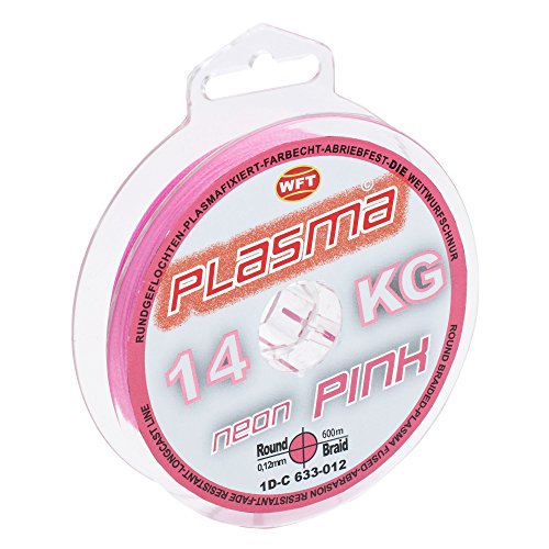 WFT KG Plasma Round 600m geflochtene Schnur 0,08mm-0,26mm, Durchmesser:0.12mm;Farbe:Pink von WFT