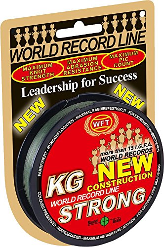 WFT KG Strong 150m 0,25mm 39kg, geflochtene Schnur, Meeresschnur, Angelschnur, Geflechtschnur, Farbe:Grün von WFT