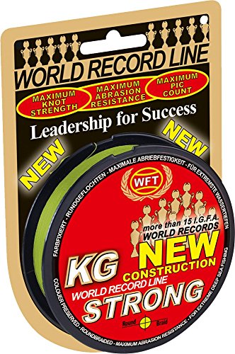 WFT KG Strong 150m 0,12mm 15kg, geflochtene Schnur, Meeresschnur, Angelschnur, Geflechtschnur, Farbe:Gelb von WFT