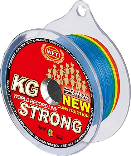 WFT KG Strong 600m 0,32mm 51kg, geflochtene Schnur, Meeresschnur, Angelschnur, Geflechtschnur, Farbe:Multicolor von WFT