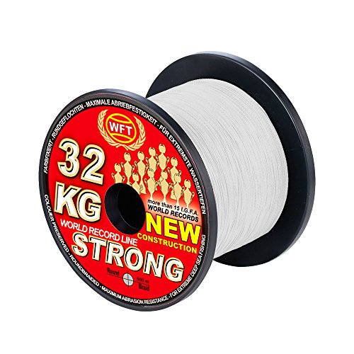 WFT New KG Strong Trans 600m 0,12mm 15kg - geflochtene Angelschnur zum Meeresangeln, Meeresschnur, Schnur zum Angeln von WFT