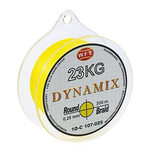 WFT Round Dynamix 300m Angelschnur geflochten rund - 0.08mm - Gelb #1D-C 106-008 von WFT