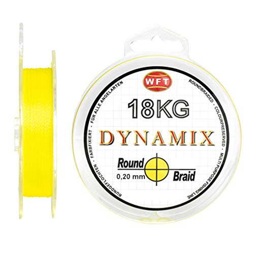 WFT Round Dynamix 300m Angelschnur geflochten rund - 0.10mm - Gelb #1D-C 106-010 von WFT