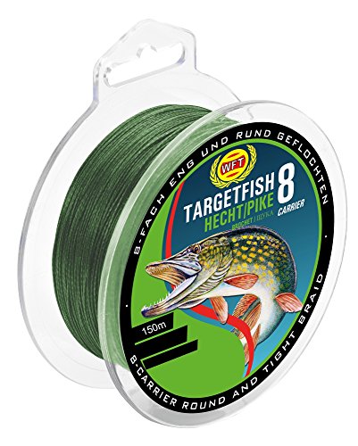 WFT TF8 Hecht Green 150m - Hechtschnur, Durchmesser/Tragkraft:0.22mm / 20kg Tragkraft von WFT