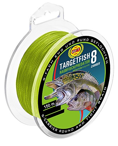 WFT TF8 Raubfisch Schnur Chartreuse 150m, Durchmesser/Tragkraft:0.20mm / 18kg Tragkraft von WFT