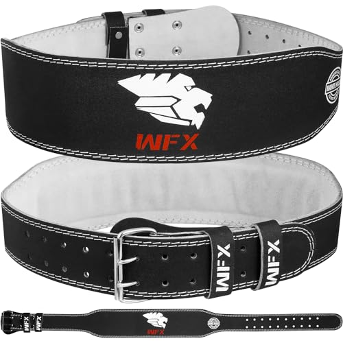 Gewichthebergürtel aus Leder für Fitnessstudio, Bodybuilding, Fitness, strapazierfähig, 10 verstellbare Löcher, 10 cm gepolsterte Lendenwirbelstütze, Bodybuilding, Gewichtheben Gewichthebergürtel aus Leder für Fitnessstudio, Bodybuilding, Fitness, strapazierfähig, 10 verstellbare Löcher, 10 cm gepolsterte Lendenwirbelstütze, Bodybuilding, Gewichtheben von WFX