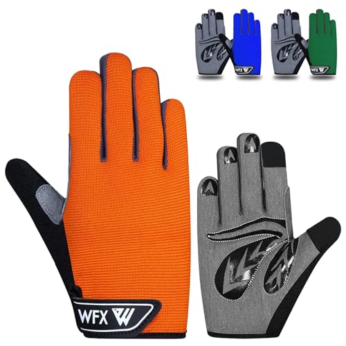 Kinder Fahrradhandschuhe Junior Junge Mädchen Jugendliche, Kinder Touchscreen Anti-Rutsch Reithandschuhe für Outdoor-Sport, Rennrad, Mountainbike, Gel-Polsterung Fahrrad Vollfingerhandschuhe Kinder Fahrradhandschuhe Junior Junge Mädchen Jugendliche, Kinder Touchscreen Anti-Rutsch Reithandschuhe für Outdoor-Sport, Rennrad, Mountainbike, Gel-Polsterung Fahrrad Vollfingerhandschuhe von WFX