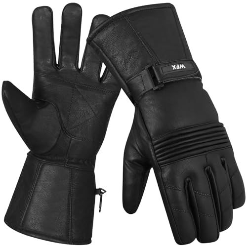 Motorradhandschuhe für den Winter Winddicht mit Handgelenkriemen Lederhandschuhe für Herren gepolstert Thermisch beheizt Motorradhandschuhe wärmer gefüttert warme Motorradhandschuhe für den Winter Winddicht mit Handgelenkriemen Lederhandschuhe für Herren gepolstert Thermisch beheizt Motorradhandschuhe wärmer gefüttert warme von WFX