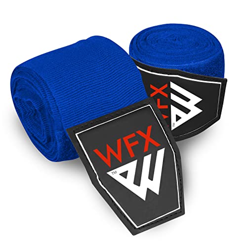WFX Boxhandbandagen 3,5 4,5 Meter Kampfsport Bandagen Innenhandschuhe Handgelenkstütze Gurte Stanzen unter der Hand Knöchel Schwere elastische Trainingstasche Muay Thai (3,5 m, blau) von WFX