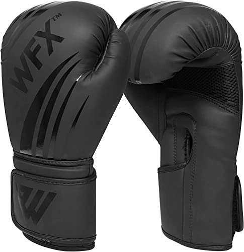 WFX Leder-Boxhandschuhe, professionelle MMA Sparring Kickboxen Boxsack Training Muay Thai Fighting (12 oz) von WFX
