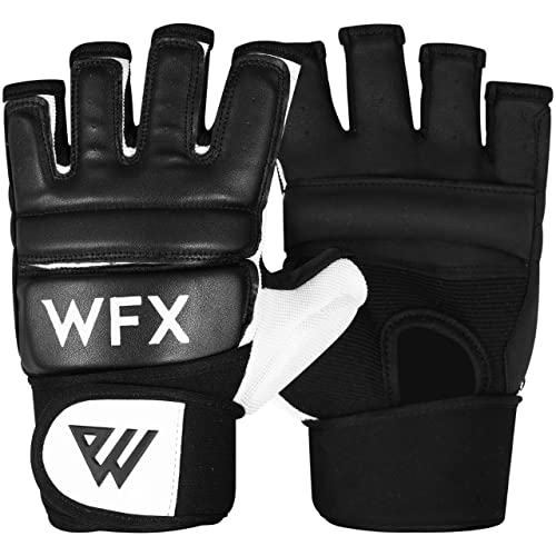WFX Boxsack-Boxhandschuhe, Karate-Handschuhe, MMA Körperbekämpfung, Taekwondo-Training, Kampfkunst, Grappling, Muay Thai (S, schwarz) von WFX