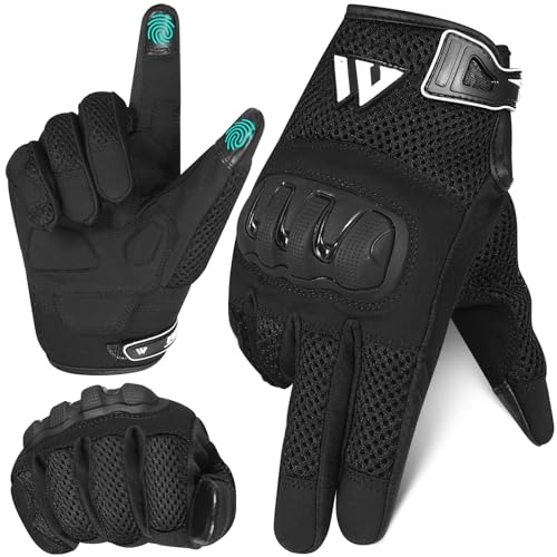 WFX Motorradhandschuhe, atmungsaktiv, Netzstoff, schützende Motorradhandschuhe, Vollfinger-Touchscreen, MTB, Reiten, BMX, ATV, Radfahren, Rennen, Rennen, Klettern, Motocross-Rennen, für Damen und von WFX