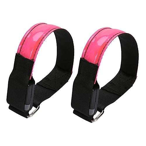 WHAMVOX 2 STK laufende Lichter Reflektoren rückstrahler fahrradlichter dunkle darktide LED-Armband Sicherheitsgurt Licht uhrenarmbänder Riemenlicht reflektierende Sicherheitsgurte PVC Rosa von WHAMVOX