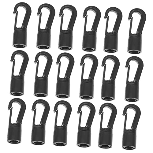 WHAMVOX 25St Elastische Seil Haken Baldachin windfester Haken Schock Knopf Stangen Drahthaken Enden kunststoffhaken plastikhaken Bungee-Seil Schwarze Haken Seilhaken für Bungee pp Black von WHAMVOX