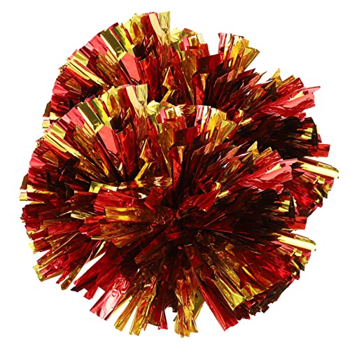 WHAMVOX 2st Cheerleader-handblume Cheerleading-Pompons Fußball-Cheerleader-Pompons Metallische Cheerleader-Pompons Trainingszubehör Gelbe Pom Poms Cheerleading Pompons Tanzen Das Haustier von WHAMVOX