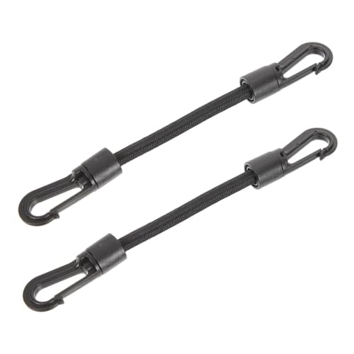 WHAMVOX 2st Kajak Elastisches Seil Campingzubehör Haken Outdoor-Accessoire Spanngurt Outdoor-versorgung Multifunktions-Schnallenriemen Campingversorgung Black Gummiseil von WHAMVOX