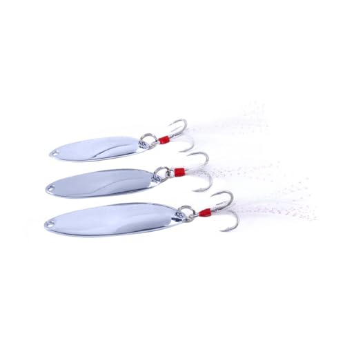 WHAMVOX 3st Seuiqns Angelköder Köder Zum Angeln Crankbait-Propeller Rotbarschköder Fisch Lockt Angelspinner Lockt Köder Fisch Köder Künstlicher Angelköder Köderhaken Für Fische Silver von WHAMVOX