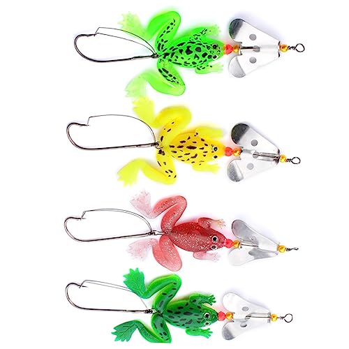 WHAMVOX 4 Stück Angelzubehör gummifische Fishing Reel Forellenköder köderfisch fliegenfischen Set Fisch lockt künstliche Angelköder Köder zum Angeln von Fröschen Crappie lockt Form lockt von WHAMVOX