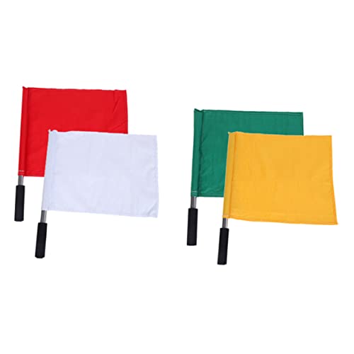 WHAMVOX 4 Stück handschwenkende Flagge befehlsflagge Signalfahnen Sportflagge Schiedsrichter-Flagge Farbige Flagge Spiel Schiedsrichter Flagge Schiedsrichterfahnen Rostfreier Stahl rot von WHAMVOX