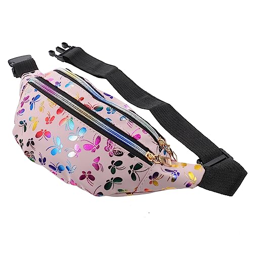 WHAMVOX Gürteltasche Modische Gürtel Stilvolle Aufbewahrungstasche Gürtel Für Frauen Damengürtel Hüfttasche Gürtel-Handytasche Outdoor-Handy-Aufbewahrungstasche Modischer Gürtel Rosa Stoff von WHAMVOX