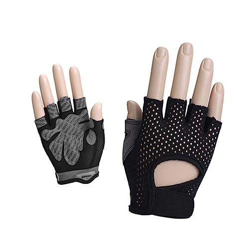 WHAMVOX Modische Halbfinger Handschuhe Für Damen Trainingshandschuhe Für Kraftsport Und Gewichtheben Atmungsaktiv rutschfeste Handflächen Größe S Schwarz Ideal Für Fitness Und Gym von WHAMVOX