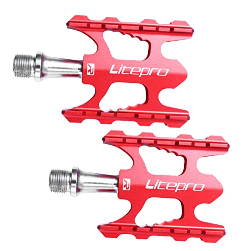 WHAMVOX Pedal Für Fahrrad Cleats-Pedal para Bicicleta Leichte Fahrradpedale Flache Pedale Rennradpedale Pedale Für Kinderfahrräder Mountainbike-Stollen -Pedale Fahrradclips Rot von WHAMVOX