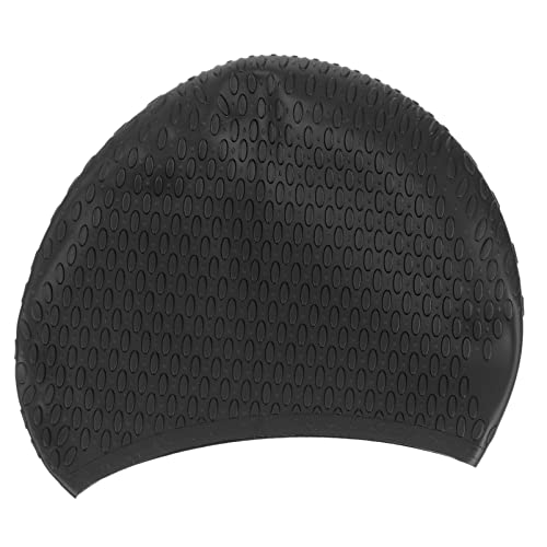 WHAMVOX Wasser Tropfen Kappe Badehut in Wassertropfenform Duschhaube aus Silikon Badekappe für Damen Swimming Cap schwimmkappe Kopfschutzmütze multifunktionaler Badehut Kieselgel Black von WHAMVOX