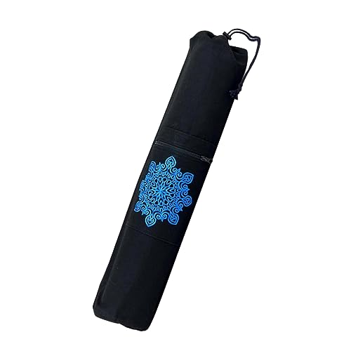 WHAMVOX Yogatasche mit Reißverschluss Sling-Sporttasche Bedruckte Segeltuchtasche Schlinge Yoga Matte Atmungsaktive Yogatasche Yoga-Einkaufstasche Yoga-Pad Yoga-Matte Schultertasche Black von WHAMVOX