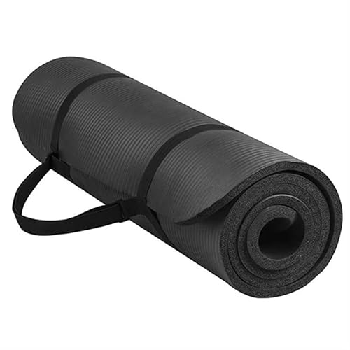 Yoga-Grundausstattung: Rutschfeste Yogamatte, Fitnessdecke, Yogazubehör – praktisch und tragbar for Yoga, Pilates, Fitnesstraining(Black) von WHB-LOIDBESVE